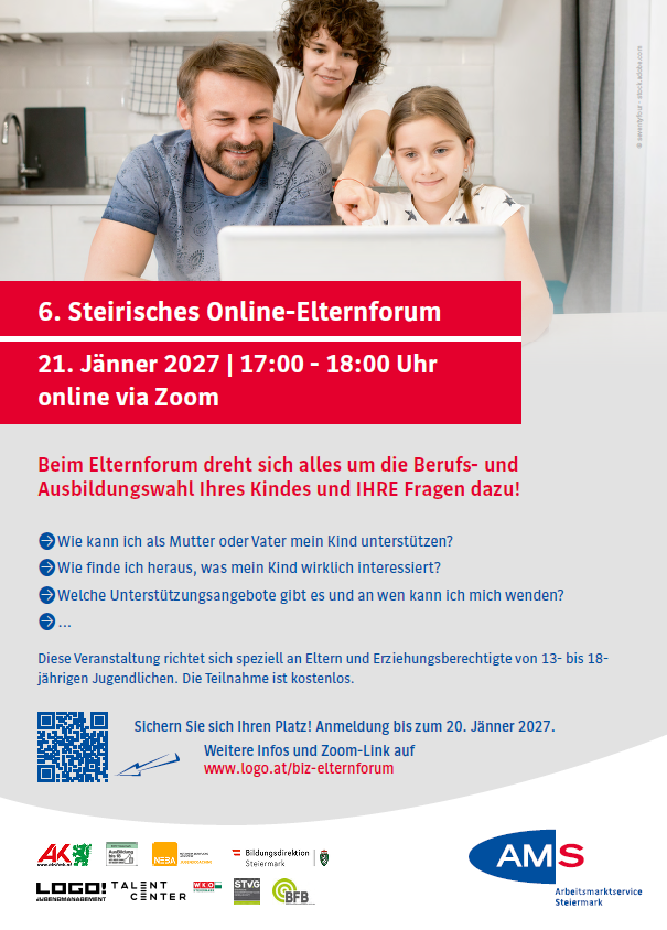6. Steirisches Online-Elternforum - eine Veranstaltung speziell für Eltern von 13- bis 18-jährigen Jugendlichen